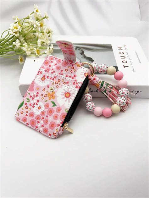 Small Floral Leather Card Case 